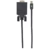 Manhattan Mini DisplayPort 1.2a auf VGA Kabel, 1080@60Hz, Aktiv, 1,8m, Stecker auf Stecker, Schwarz, Polybeutel