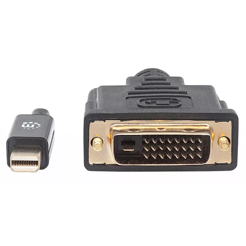 Manhattan Mini DisplayPort 1.2a auf DVI-D 24+1 Kabel, 1080p@60Hz, 1,8 m, Stecker auf Stecker, kompatibel mit DVD-D, Schwarz, lebenslange Garantie