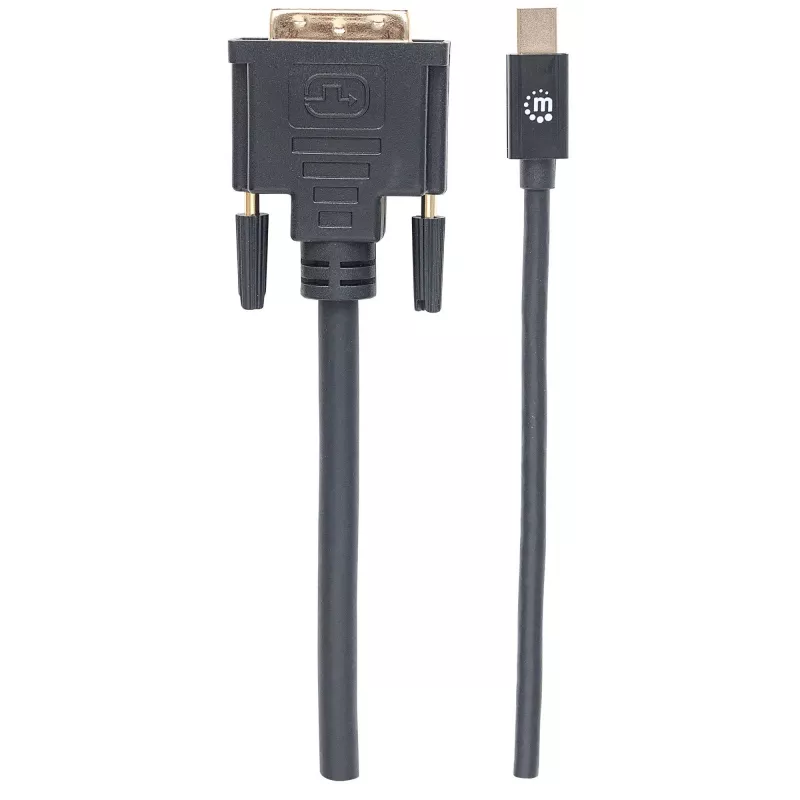 Manhattan Mini DisplayPort 1.2a auf DVI-D 24+1 Kabel, 1080p@60Hz, 1,8 m, Stecker auf Stecker, kompatibel mit DVD-D, Schwarz, lebenslange Garantie