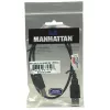 Manhattan USB-A auf USB-B Kabel, 0,5m, Stecker auf Stecker, 480 Mbit/s (USB 2.0), Hi-Speed USB, Schwarz, Lebenslange Garantie, Entspricht USB2HAB50CM