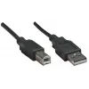 Manhattan USB-A auf USB-B Kabel, 0,5m, Stecker auf Stecker, 480 Mbit/s (USB 2.0), Hi-Speed USB, Schwarz, Lebenslange Garantie, Entspricht USB2HAB50CM