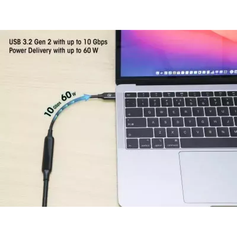 USB-C-Kabel Manhattan 5m aktiv Stecker auf Stecker 10 Gbit/s 3A Schwarz