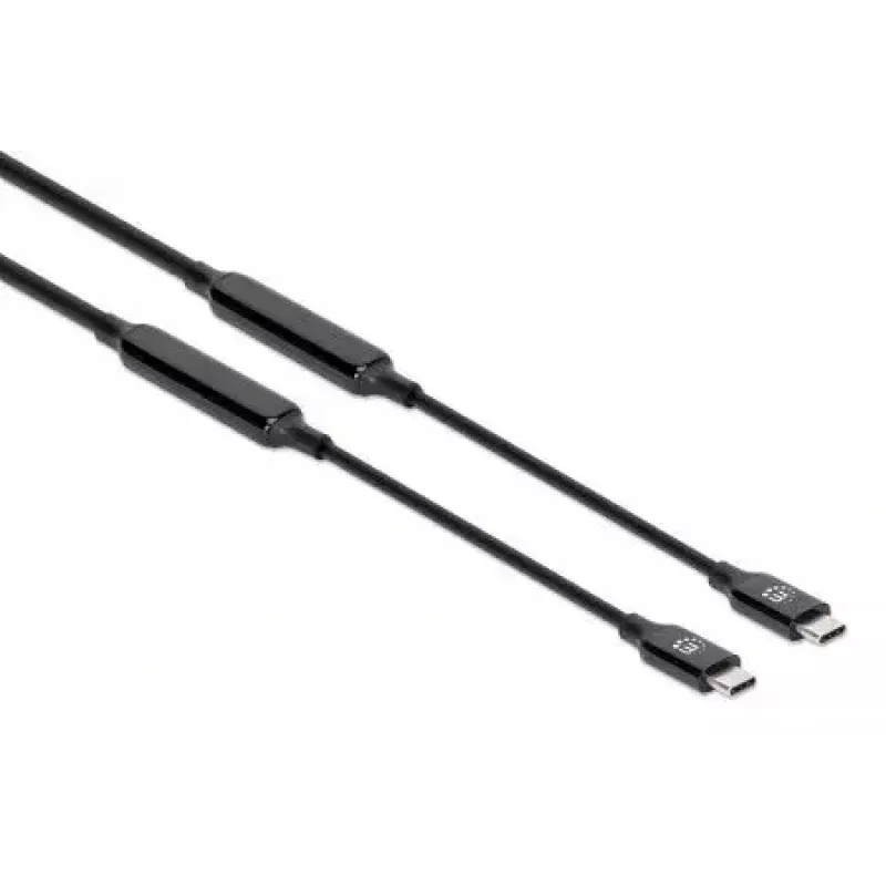 USB-C-Kabel Manhattan 5m aktiv Stecker auf Stecker 10 Gbit/s 3A Schwarz