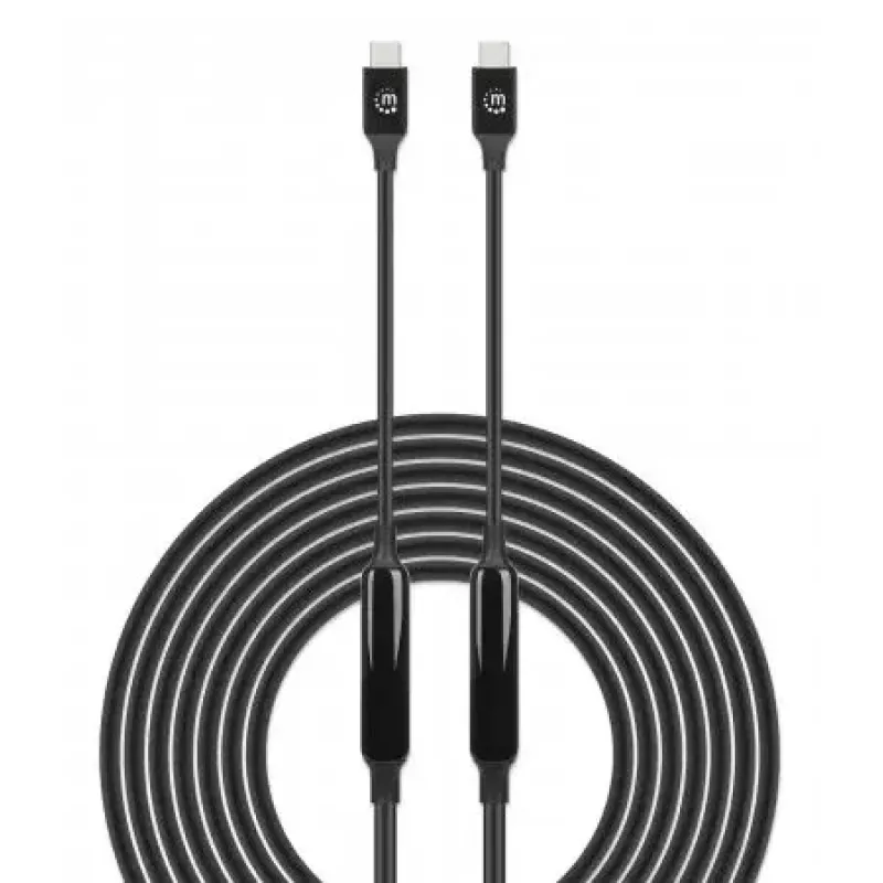 USB-C-Kabel Manhattan 5m aktiv Stecker auf Stecker 10 Gbit/s 3A Schwarz
