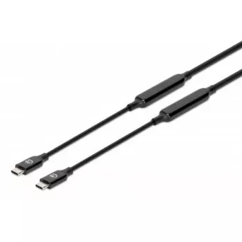 USB-C-Kabel Manhattan 5m aktiv Stecker auf Stecker 10 Gbit/s 3A Schwarz