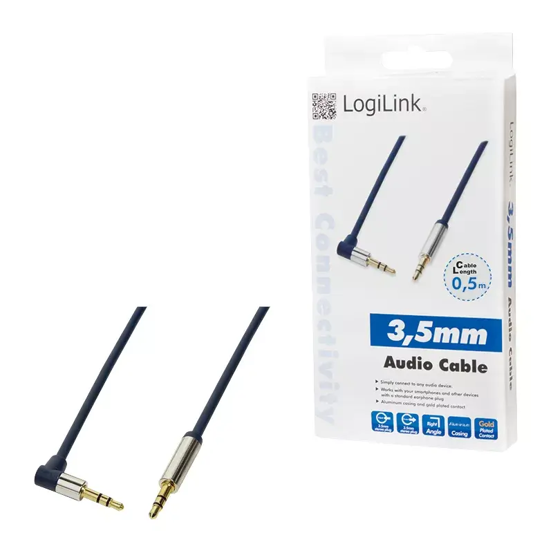 Audiokabel LogiLink 3,5mm - 3,5mm 0,5m Blau