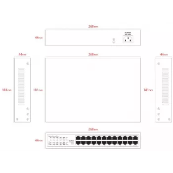 Unmanaged Switch Lanview LVN-1U-24PORT-1G — 24-Port Full-Gigabit-Rackmount