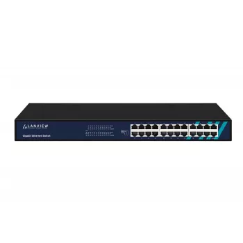 Unmanaged Switch Lanview LVN-1UMOUNT-24PORT-1G 24-Port Gigabit Ethernet Switch, 1U-Einbau