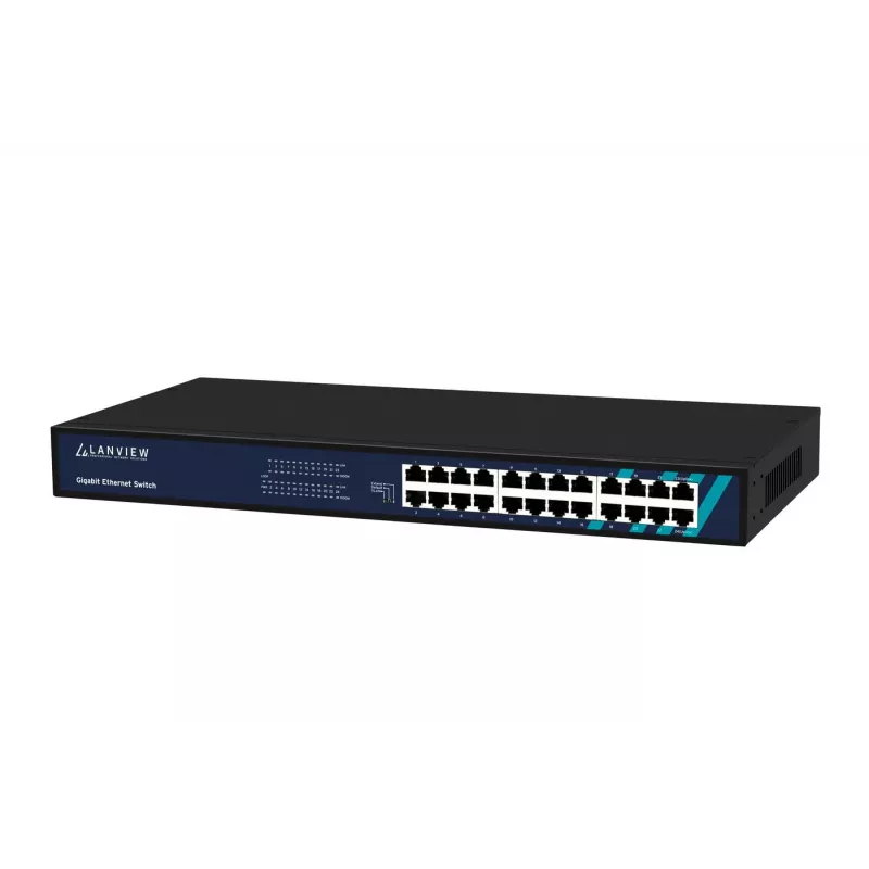 Unmanaged Switch Lanview LVN-1UMOUNT-24PORT-1G 24-Port Gigabit Ethernet Switch, 1U-Einbau