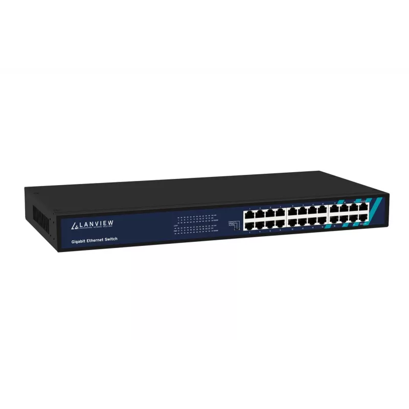 Unmanaged Switch Lanview LVN-1UMOUNT-24PORT-1G 24-Port Gigabit Ethernet Switch, 1U-Einbau