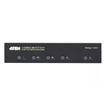 ATEN AT-VS0401, VGA, Metall, Schwarz, 65 m, 300 MHz, 1920 x 1440 Pixel