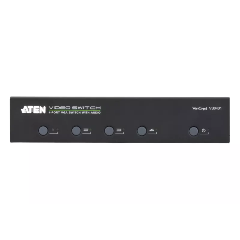 ATEN AT-VS0401, VGA, Metall, Schwarz, 65 m, 300 MHz, 1920 x 1440 Pixel