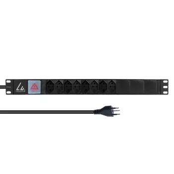 Lanview 19-Zoll-Rack-Steckdosenleiste 1U 10A, 8x Schweizer T13 (LVR-2MCH-SW-CH8)