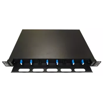 Lanview LVO-101010 Glasfaser-Schiebepanel ODF, LC SM OS2, 12 Fasern, 1HE