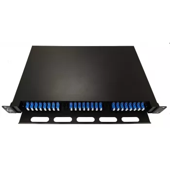 Lanview LVO-101020 Glasfaser-Schiebepanel ODF, LC SM OS2, 48 Fasern, 1HE