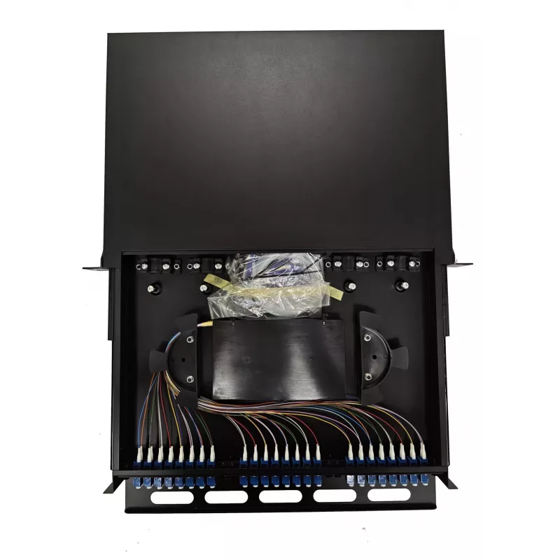 Lanview LVO-101020 Glasfaser-Schiebepanel ODF, LC SM OS2, 48 Fasern, 1HE