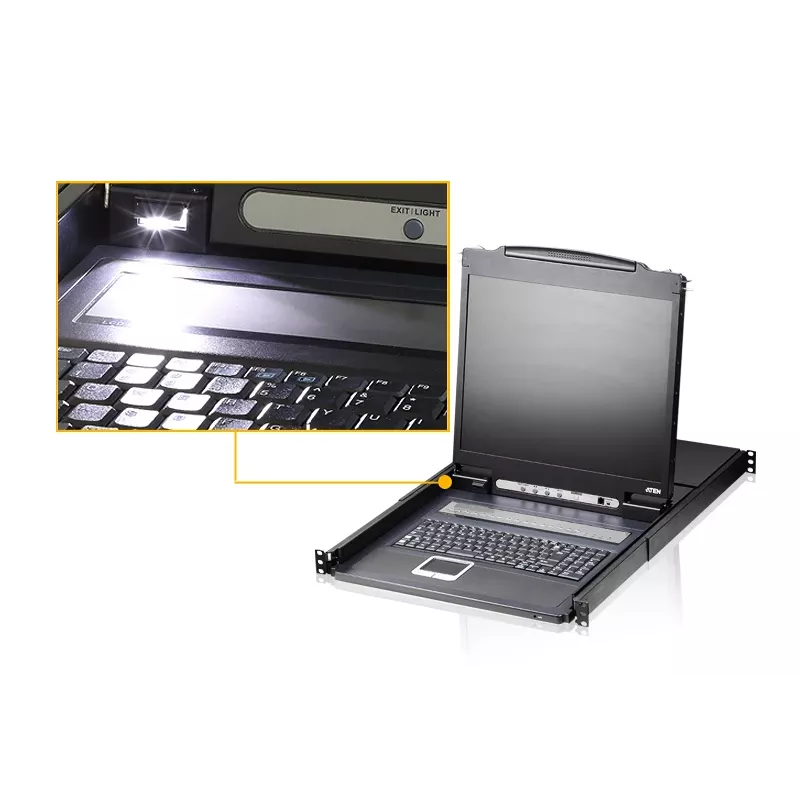 KVM-Switch ATEN CL1308N Rack-Montage Schwarz PS/2 USB VGA