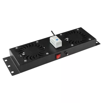 Rack-Zubehör Lanview RAF115BL-UK 1U 2 Lüfter Schwarz