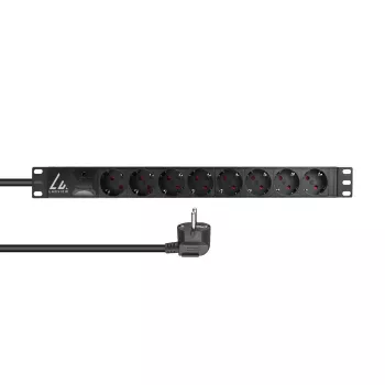Lanview LVR-3MSCH-SPD-SCH8 Stromverteilungseinheit (PDU) 8 AC-Ausgänge 1U Schwarz