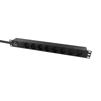 Lanview LVR-3MSCH-SPD-SCH8 Stromverteilungseinheit (PDU) 8 AC-Ausgänge 1U Schwarz