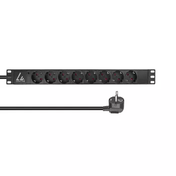 Lanview LVR-2MSCH-LIC-SCH8 Stromverteilereinheit (PDU) 8 AC-Ausgänge 1U Schwarz