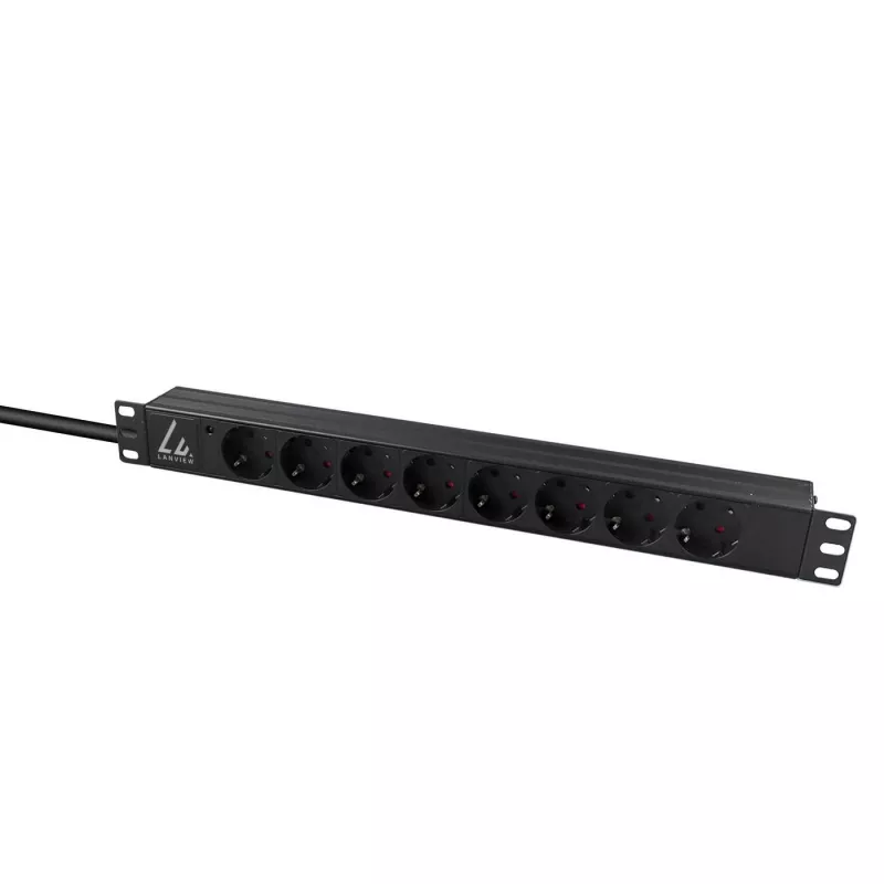 Lanview LVR-2MSCH-LIC-SCH8 Stromverteilereinheit (PDU) 8 AC-Ausgänge 1U Schwarz