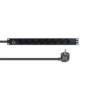 Lanview LVR-3MSCH-LIC-SCH8 Stromverteilungseinheit (PDU) 8 AC-Ausgänge 1U Schwarz