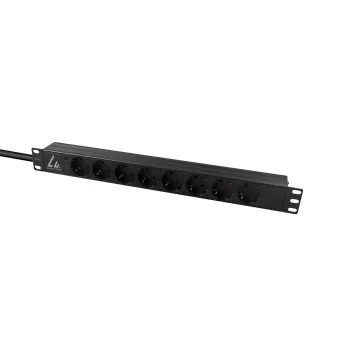 Lanview LVR-3MSCH-LIC-SCH8 Stromverteilungseinheit (PDU) 8 AC-Ausgänge 1U Schwarz