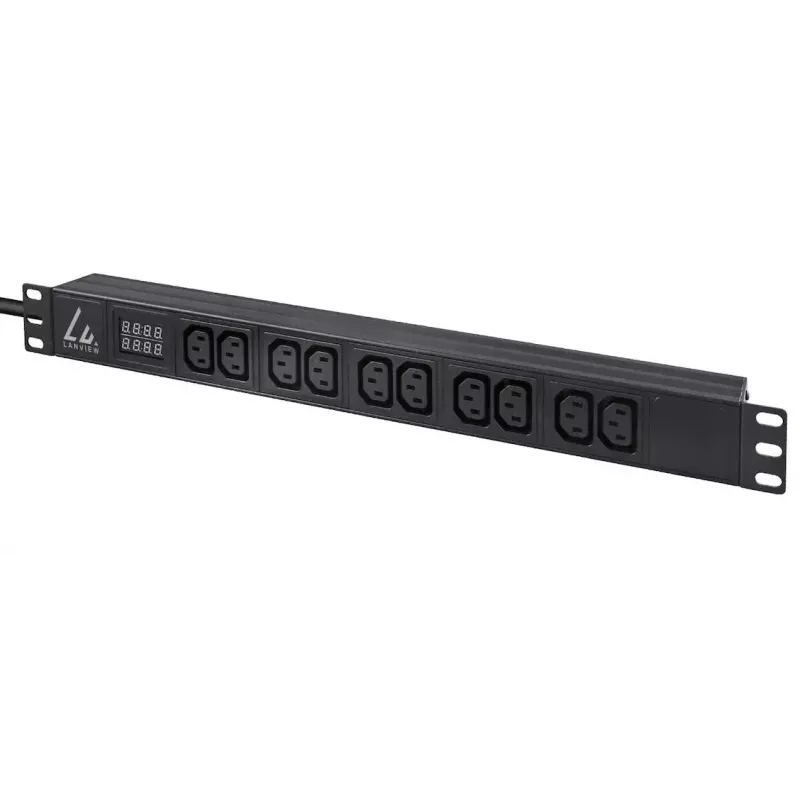 Lanview LVR-3MIEC-AMP-10C13 Stromverteilereinheit (PDU) 10 AC-Ausgänge 1U Schwarz