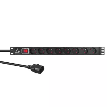 Lanview LVR-2MSCH-SW-C13-8 Stromverteilereinheit (PDU) 8 AC-Ausgänge 1U Schwarz