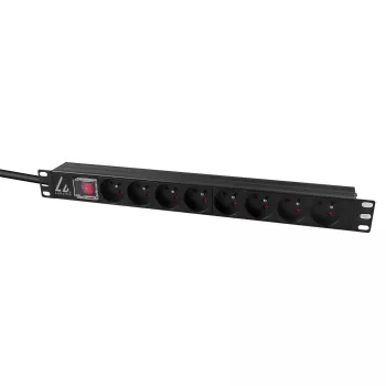 Lanview LVR-2MSCH-SW-C13-8 Stromverteilereinheit (PDU) 8 AC-Ausgänge 1U Schwarz