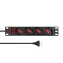 Steckdosenleiste Lanview LVR-2MIT-SW-IT4 1U Schwarz 2m Kabel