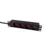 Steckdosenleiste Lanview LVR-2MIT-SW-IT4 1U Schwarz 2m Kabel