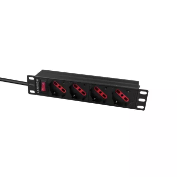 Steckdosenleiste Lanview LVR-2MIT-SW-IT4 1U Schwarz 2m Kabel