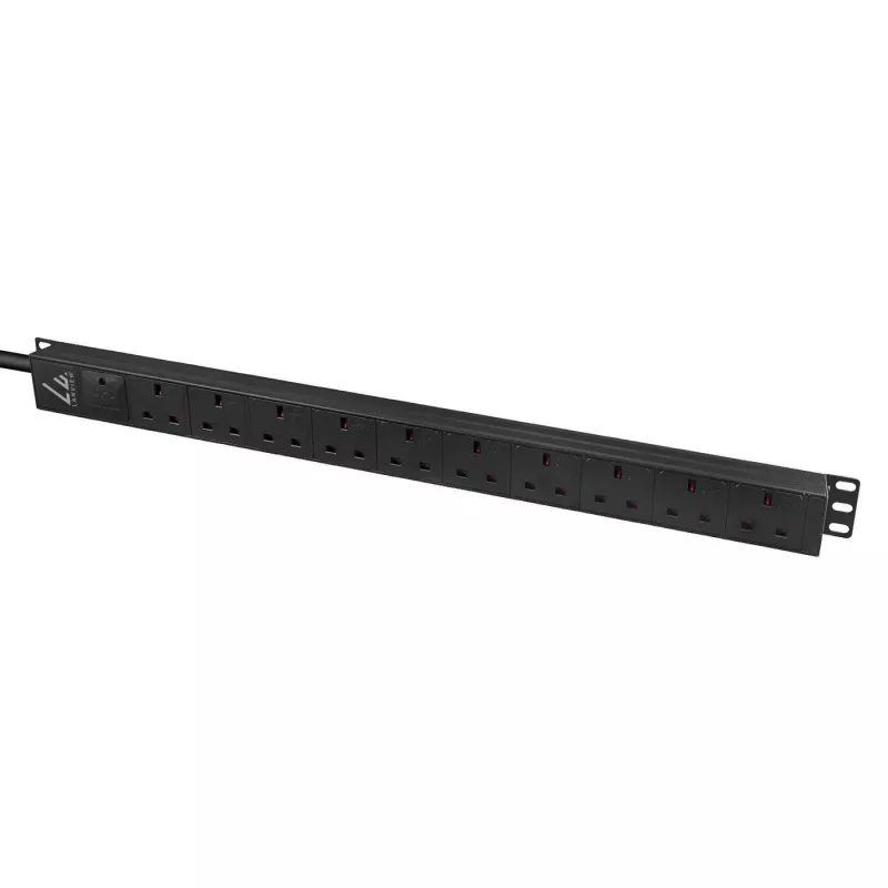 Lanview LVR-3MUK-SPD-UK10 Stromverteilereinheit (PDU) 8 AC-Ausgangsbuchsen 1,4HE Schwarz