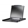 Rack-Konsole 19 Zoll ATEN CL3000N, 48,3 cm LCD 1280×1024, VGA, USB/PS/2 Tastatur & Maus, 1U, Aluminium schwarz