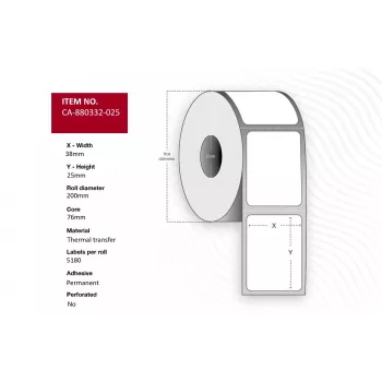 Capture CA-880332-025 Druckeretiketten