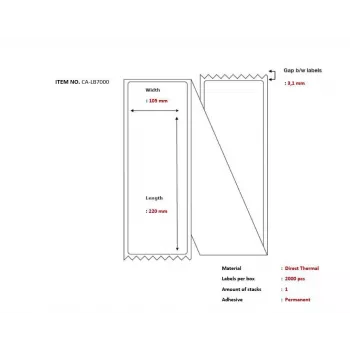 Capture Thermo-Versandetiketten 105 x 220 mm CA-LB7000 – Direkt-Thermoetiketten für den Versand
