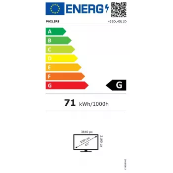 Philips 43BDL4511D/00 Signage Display Digital A-Board 109,2 cm (43 Zoll) 500 cd/m² 4K Ultra HD Schwarz 24/7
