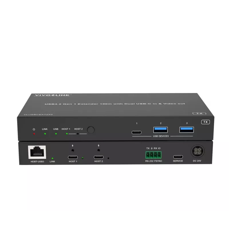 KVM-Extender Vivolink VLUSBCEXT2X2 USB 2.0 1920x1200 150m