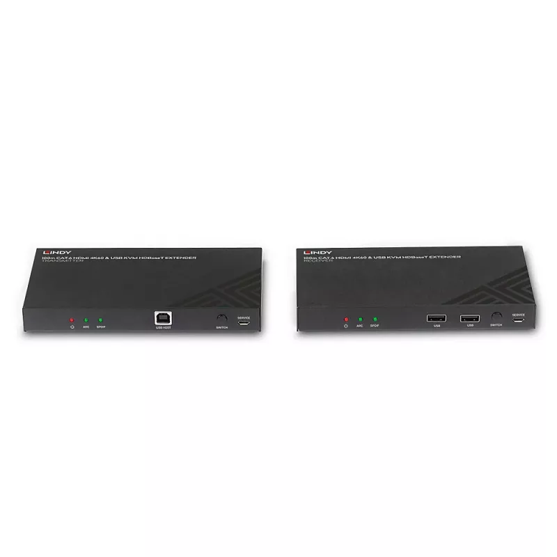 Lindy 100m Cat.6 HDMI 4K60, Audio, IR und RS-232 HDBaseT KVM Extender
