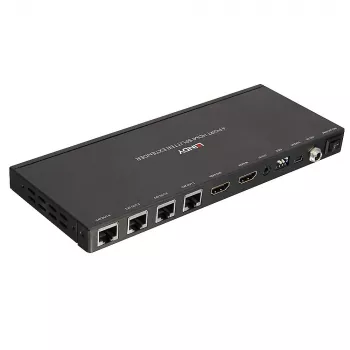 Transmitter & Receiver Lindy 70m Cat.6 4 Port HDMI 4K30 und IR Splitter Extender mit Loop Out