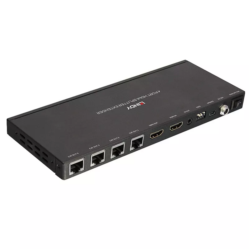 Transmitter & Receiver Lindy 70m Cat.6 4 Port HDMI 4K30 und IR Splitter Extender mit Loop Out