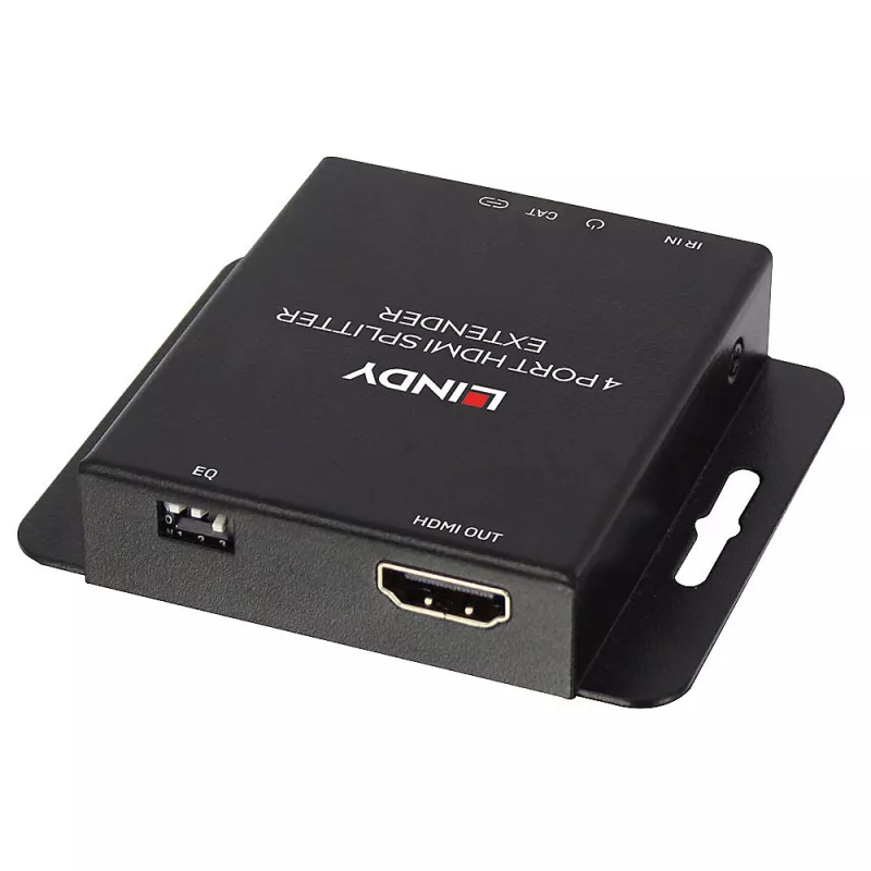 Transmitter & Receiver Lindy 70m Cat.6 4 Port HDMI 4K30 und IR Splitter Extender mit Loop Out