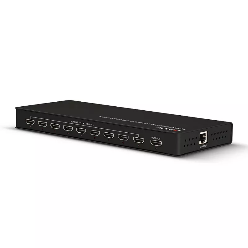 Lindy 9 Port HDMI 10.2G Multi-view Switch Schwarz 30Hz