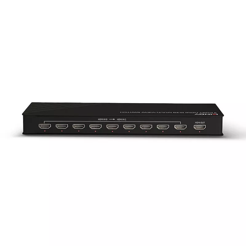Lindy 9 Port HDMI 10.2G Multi-view Switch Schwarz 30Hz