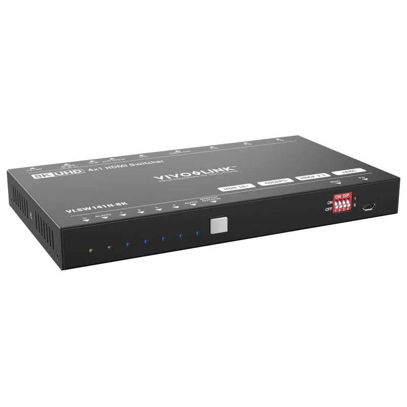 HDMI-Switcher VivoLink VLSW141H-8K 4x1 — 8K@60Hz Eingangsselektor für vier HDMI-Quellen