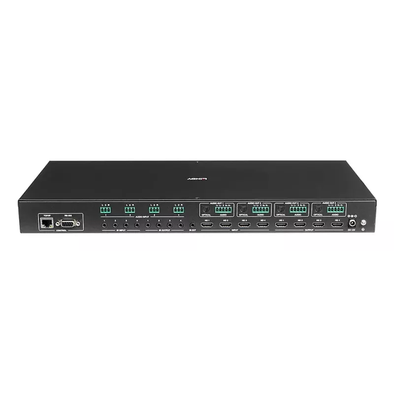 AV-Matrix-Switcher Lindy 4x4 HDMI 4K60 3840x2160 18 Gbit/s