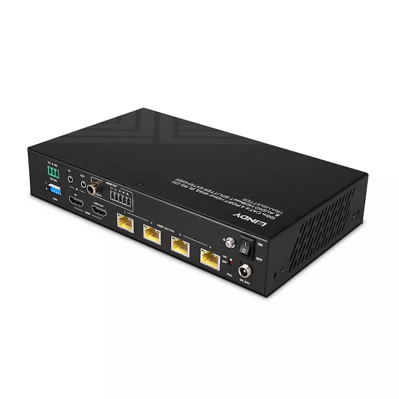 Lindy 100m Cat.6 4-Port HDMI 4K60 HDBT Splitter Extender