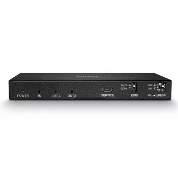 HDMI Splitter Lindy 2 Port HDMI 18G Splitter mit Audio und Downscaling